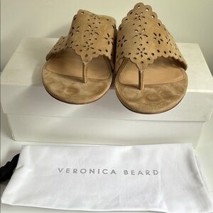 Veronica Beard Beige Cutout Sandals